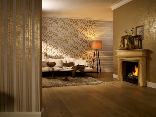 Vliestapete 53104 Struktur Streifen Creme Gold Glanz 4 Vliestapete 53104 Struktur Streifen Creme Gold Glanz – Bild 2