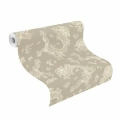 Haus Dekoration -Haus Dekoration Barbara Schoeneberger Tapete China Drachen taupe 1