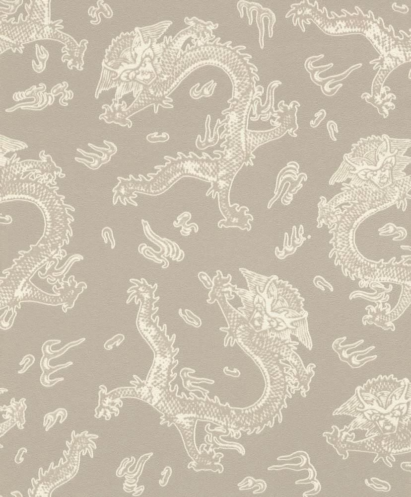 BARBARA Home Tapete China Drachen Taupe Weiß 527933 3 BARBARA Home Tapete China Drachen Taupe Weiß 527933