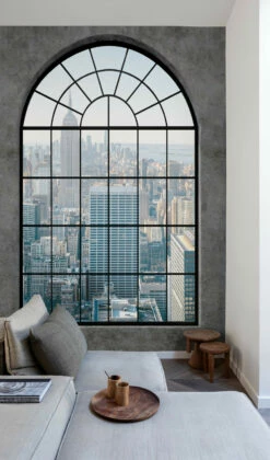 Digitaldruck Industrial New York Grau Blau ML6201