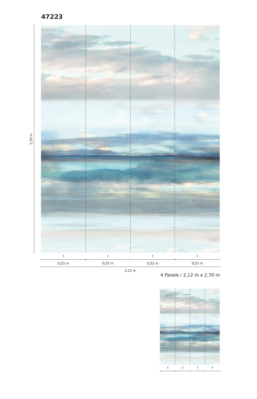 Fototapete Vlies Wasser Himmel Blau Grau Rosa 47223 5 Fototapete Vlies Wasser Himmel Blau Grau Rosa 47223 – Bild 3