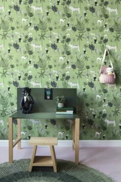 Kindertapete Rasch Dschungeltiere Dunkel-grün 531817 -Haus Dekoration Kindertapete Rasch Dschungeltiere dunkelgruen 531817 190645 2