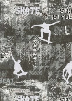 Kindertapete Sweet And Cool Skater Grau 10141-34