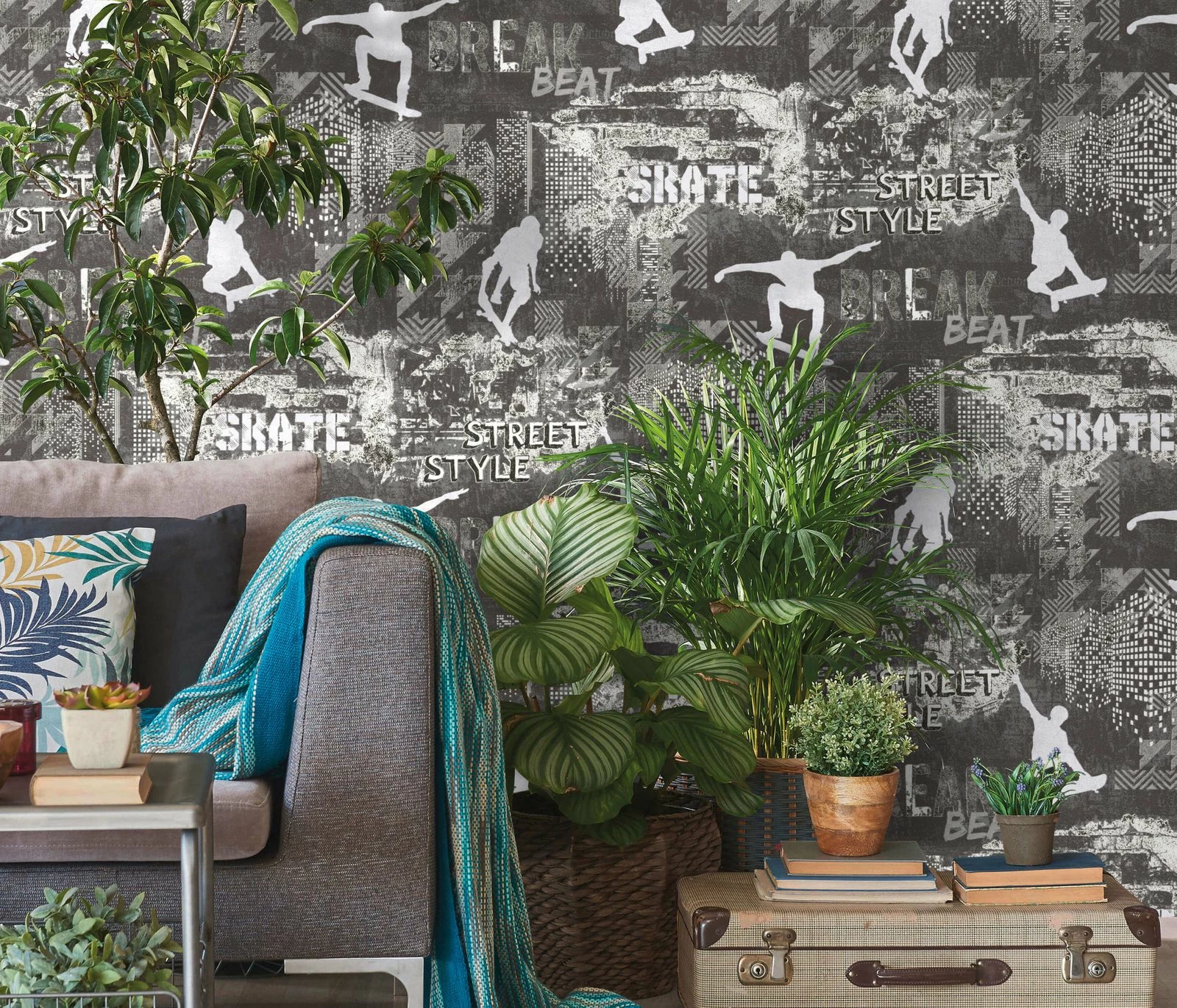 Kindertapete Sweet And Cool Skater Grau 10141-34 6 Kindertapete Sweet And Cool Skater Grau 10141-34 – Bild 4