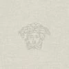 Versace Home Tapeten Panel Medusa Leinen Grau-weiß 32950-1 -Haus Dekoration Panel Versace Home Leinen Medusa grauweiss Metalli