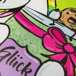 Pummeleinhorn Wandbild Einhorn Bild Glitzer Glück | 50x50cm -Haus Dekoration Pummeleinhorn Wandbild Einhorn Bild Glitzer Glueck 50x50cm 182754 2