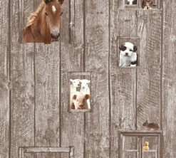 Tapete Kinder Pferd Hund Schaf Braun Beige 35842-2
