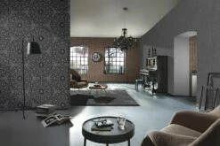 Tapete Kretschmer Deluxe Streifen Kupfer Grau Glanz 41001-40 -Haus Dekoration Tapete Kretschmer Deluxe Streifen kupfer grau Gl 1