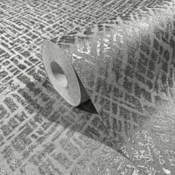 Papis Loveday Tapete 86731 Schraffur Grau Silber