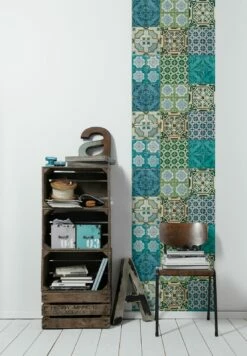 Tapete Selbstklebend Blau Bunt Kacheln Ethno 368411 -Haus Dekoration Tapete Selbstklebend blau bunt Kacheln Ethno 368411 63203743 3