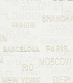 Vlies Tapete Überstreichbar Länder Schrift Rasch 341409