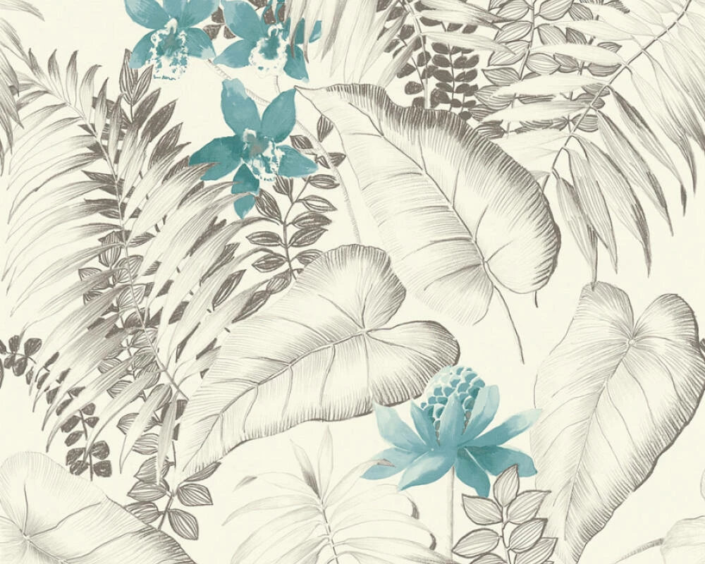 Tapete Vlies 37279-2 Floral Exotik Blumen Weiß Braun 4 Tapete Vlies 37279-2 Floral Exotik Blumen Weiß Braun – Bild 2