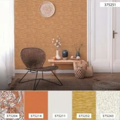 Tapete Vlies 37525-1 Streifen Orange Braun Weiß -Haus Dekoration Tapete Vlies 37525 1 Streifen orange braun weiss 63206040 1