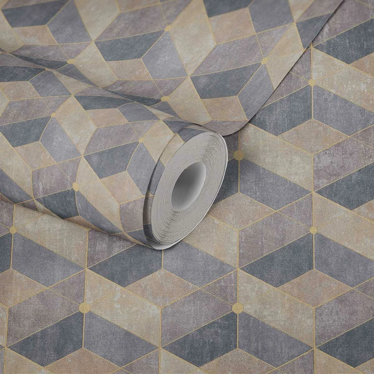 Tapete Vlies 3D-Effekt Grafisch Beige Gold 38202-2 3 Tapete Vlies 3D-Effekt Grafisch Beige Gold 38202-2