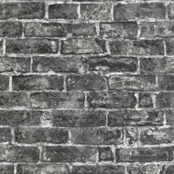 Tapete Vlies Backstein Wand Schwarz Grau 6318-15