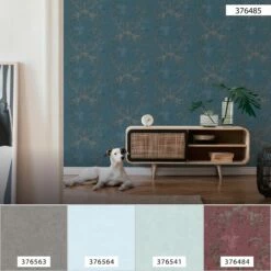 Tapete Vlies Barock-Design Blau Silber 37648-5 -Haus Dekoration Tapete Vlies Barock blau silber 37648 5 63205676 6