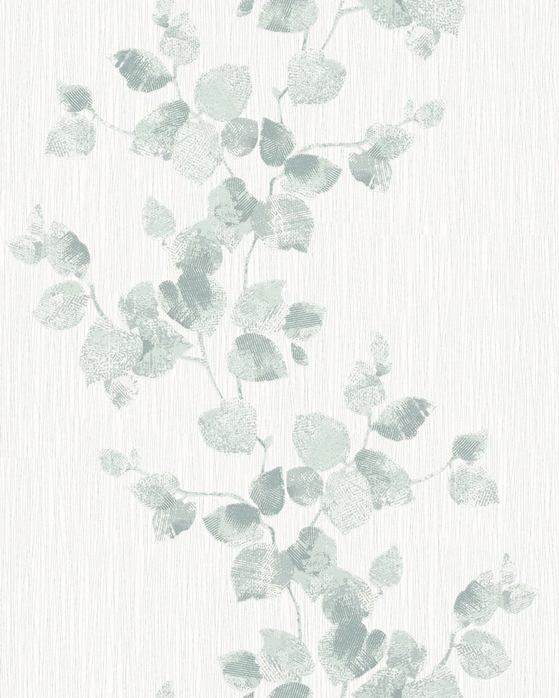 Tapete Vlies Blätterranke Floral Weiß Grüngrau 6734-20 3 Tapete Vlies Blätterranke Floral Weiß Grüngrau 6734-20