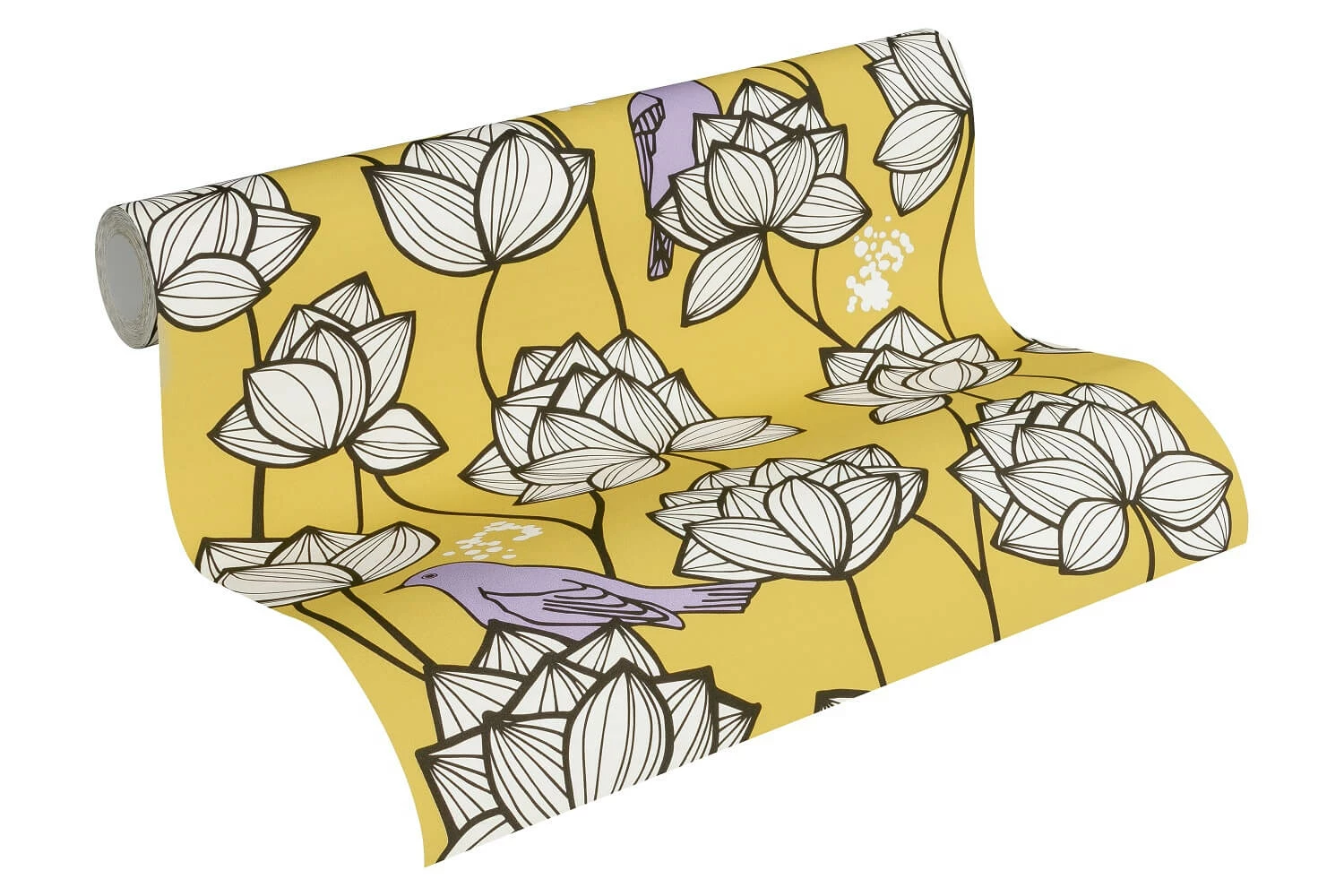 Vlies Tapete Floral Vögel Goldgelb Weiß AS Creation 36317-3 4 Vlies Tapete Floral Vögel Goldgelb Weiß AS Creation 36317-3 – Bild 2