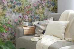 Tapete Vlies Dschungel Pflanzen Grün Grau Bunt 38179-3