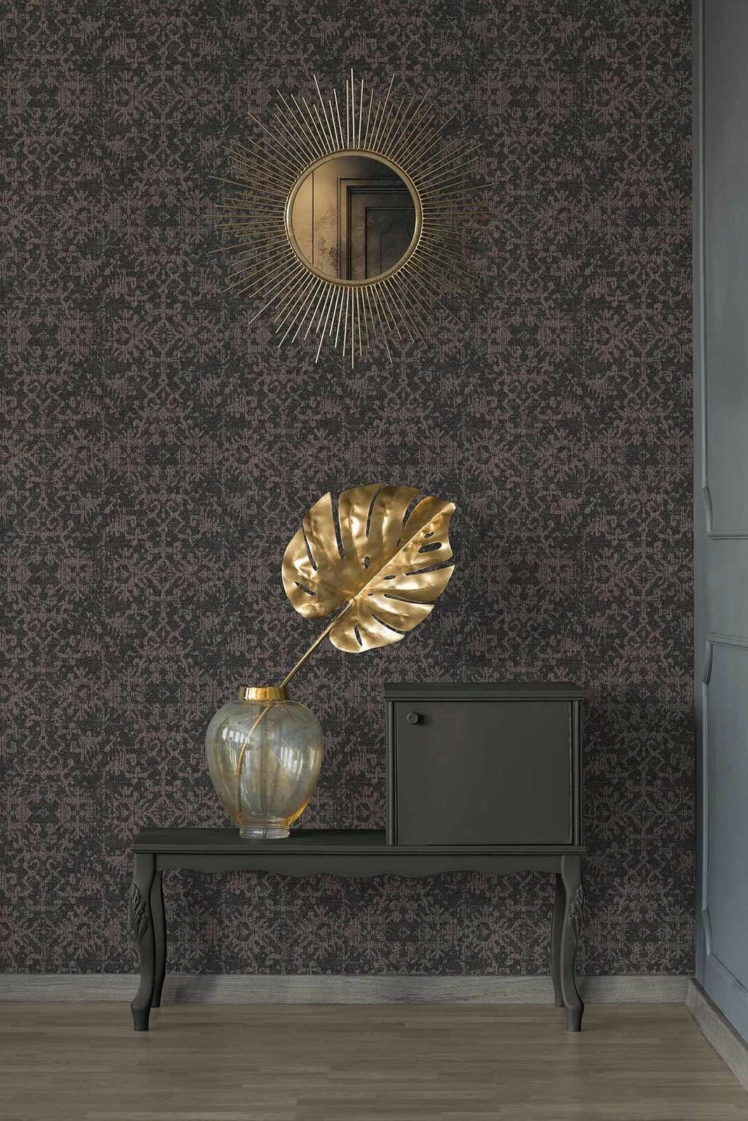 Tapete Vlies Ethno-Design Schwarz Rosa Bronze 38521-2 3 Tapete Vlies Ethno-Design Schwarz Rosa Bronze 38521-2