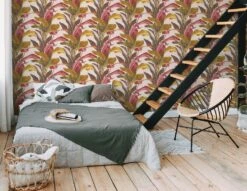 Tapete Vlies Floral Blätter Braun Rot Weiß 37862-2 -Haus Dekoration Tapete Vlies Floral Blaetter braun rot weiss 37862 2 63206697 2