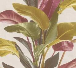 Tapete Vlies Floral Blätter Braun Rot Weiß 37862-2