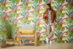 Tapete Vlies Floral Blätter Grün Rot Weiß 37862-1 -Haus Dekoration Tapete Vlies Floral Blaetter gruen rot weiss 37862 1 63206696 3