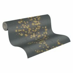 Tapete Vlies Floral Sträucher Grau Gold Schwarz 37469-3