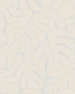 Tapete Vlies Große Blätter Silber Beige Glanz 6761-40