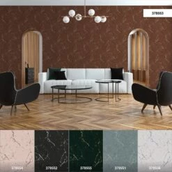 Tapete Vlies Marmor Design Braun Silber Glanz 37855-3 -Haus Dekoration Tapete Vlies Marmor Design braun silber Glanz 37855 3 63206670 4