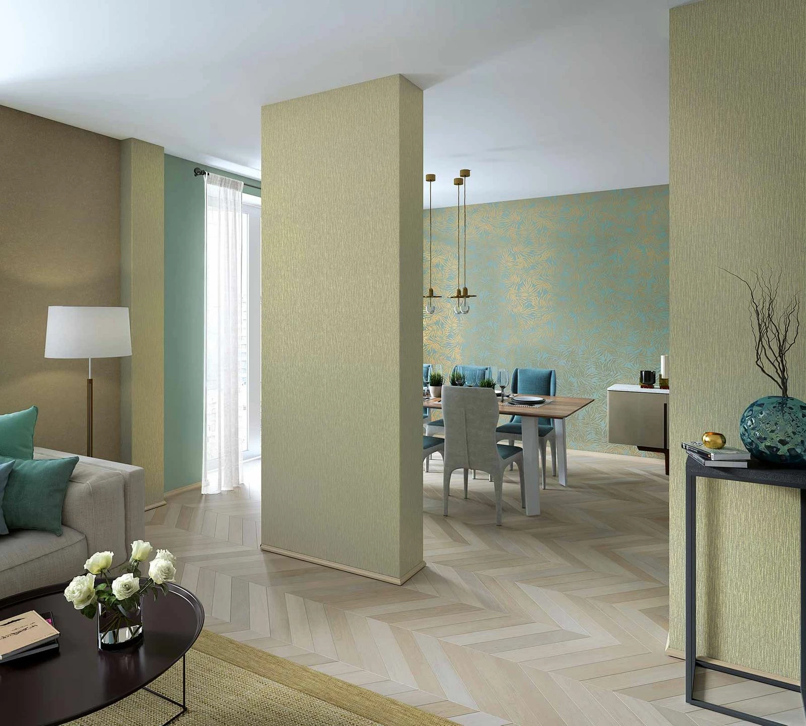 Tapete Vlies Uni Blau 31347 4 Tapete Vlies Uni Blau 31347 – Bild 2