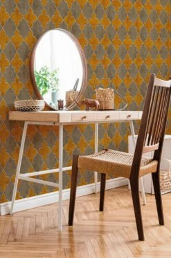 Tapete Vlies New Walls Fliesen Gelb Taupe 37421-2 -Haus Dekoration Tapete Vlies New Walls Fliesen gelb taupe 37421 2 63202518 2