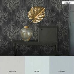 Tapete Vlies Ornamente Barock Anthrazit Gold 38096-4 -Haus Dekoration Tapete Vlies Ornamente Barock anthrazit gold 38096 4 63209840 1