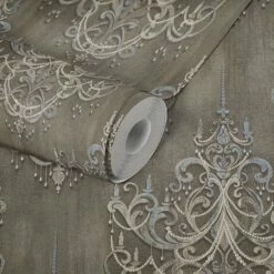 Tapete Vlies Ornamente Barock Braun Blau Weiss 38096-1