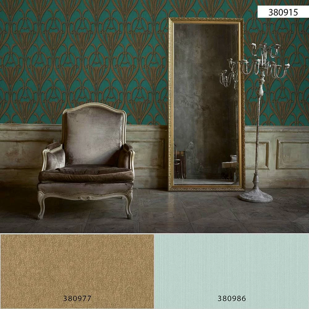 Tapete Vlies Ornamente Klassik Grün Gold 38091-5 7 Tapete Vlies Ornamente Klassik Grün Gold 38091-5 – Bild 5