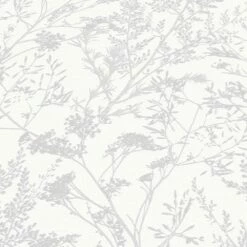 Tapete Vlies Pflanzen Floral Weiß Silber 10251-01 -Haus Dekoration Tapete Vlies Pflanzen Floral weiss silber 10251 01 63209987 2