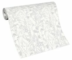 Tapete Vlies Pflanzen Floral Weiß Silber 10251-01 -Haus Dekoration Tapete Vlies Pflanzen Floral weiss silber 10251 01 63209987 4