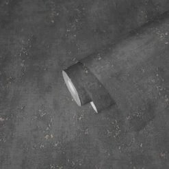 Tapete Vlies Putz-Optik Struktur Anthrazit Gold 38195-1