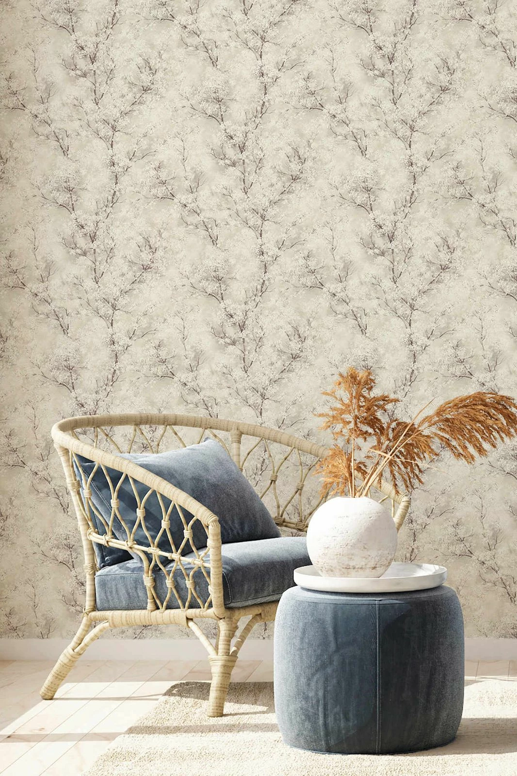 Tapete Vlies Ranken Mit Blumen Creme Weiß Braun 37420-2 6 Tapete Vlies Ranken Mit Blumen Creme Weiß Braun 37420-2 – Bild 4