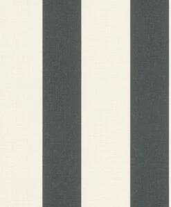 Tapete Vlies Rasch Blockstreifen Schwarz Weiss 485479