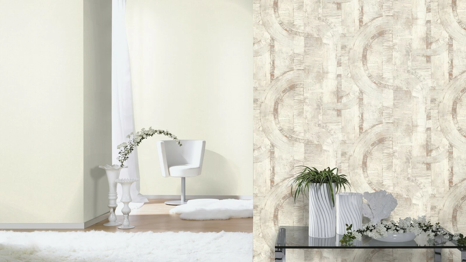 Tapete Vlies Rasch Einfarbig Struktur Grau-weiß 554410 5 Tapete Vlies Rasch Einfarbig Struktur Grau-weiß 554410 – Bild 3