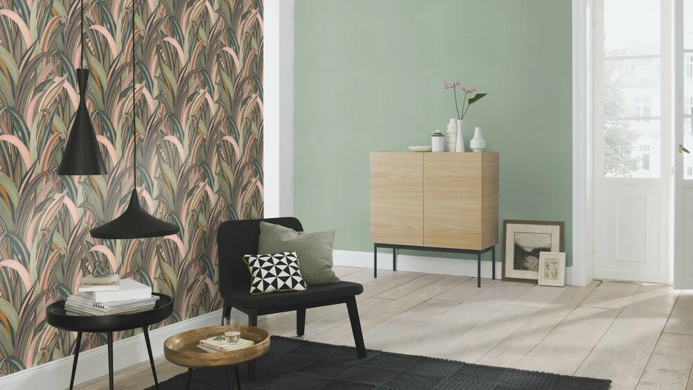 Tapete Vlies Rasch Uni Leinen Grau-grün 537901 6 Tapete Vlies Rasch Uni Leinen Grau-grün 537901 – Bild 4