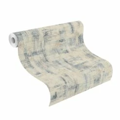 Tapete Vlies Rasch Uni Vintage Beige Blau 650457