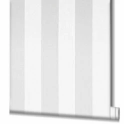 Tapete Vlies Streifen Hellgrau Weiss Novamur 82258