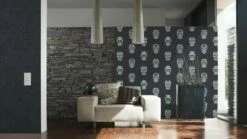 Kindertapete Mandala Schmetterlinge Schwarz Glanz 35816-2 -Haus Dekoration Tapete Vlies Tropen Floral Pop Art schwarz Metal 2