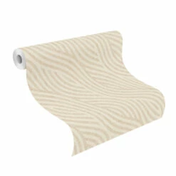 Tapete Vlies Wellen-Design Creme Beige Rasch 704532