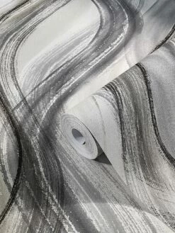 Tapete Vlies Wellen-Design Grau Beige Shades 32446 -Haus Dekoration Tapete Vlies Wellen Design grau beige Shades 32446 63207492 1