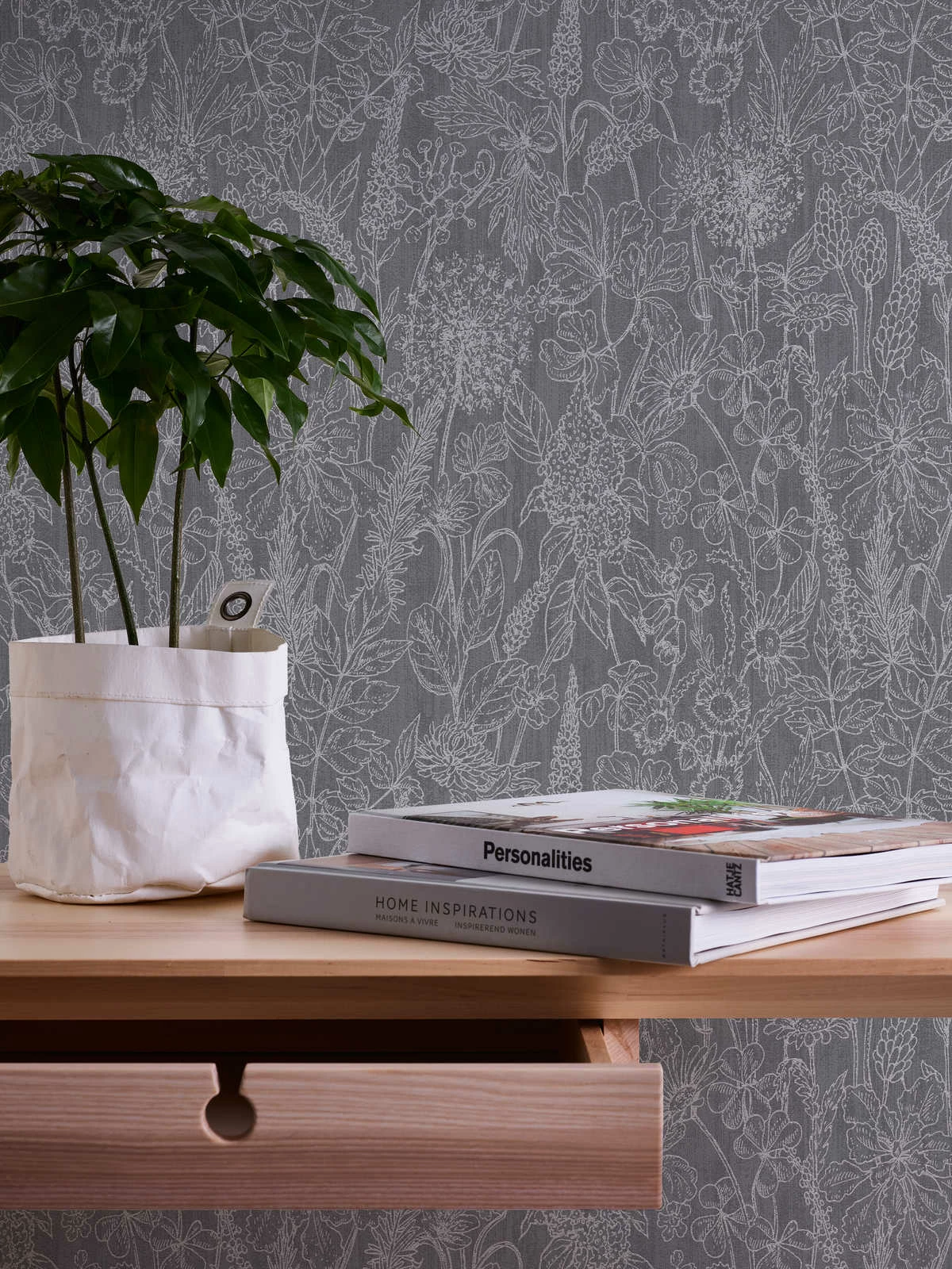 Tapete Vlies Wiese Blumen Dunkelgrau Metallic 37834-4 7 Tapete Vlies Wiese Blumen Dunkelgrau Metallic 37834-4 – Bild 5