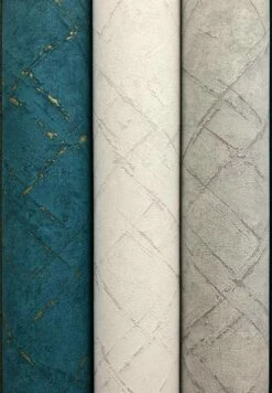 Tapete Vlies Abstrakt Karo Cremegrau 36881-3 -Haus Dekoration Tapete Vlies abstrakt Raute cremegrau 36881 3 190798 3