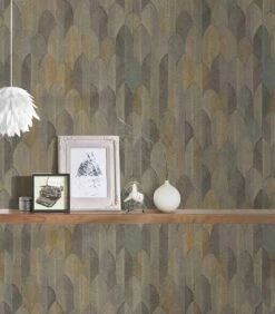 Tapete Vlies Feder-Motiv Beige Grau Gold 37373-5 -Haus Dekoration Tapete aus Vlies Feder Motiv beige grau gold 373735 63202881 5